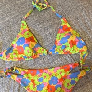 SHEIN Floral Random Print Tide Side Bikini